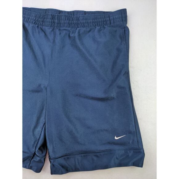 Mens Nike Athletic Shorts Size M Blue White Embroidered Swoosh Logo - Picture 4 of 11